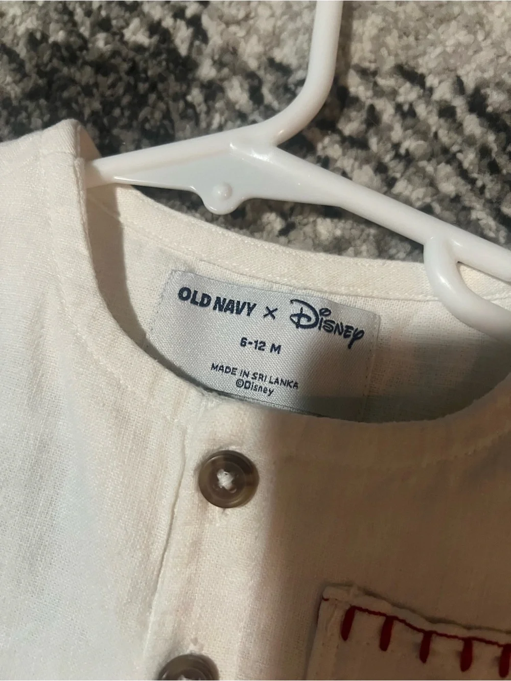 Disney X Old Navy 6-12 months linen embroidered baby romper